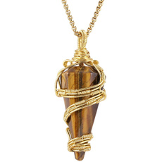 tigereyecrystalangelwingnecklace, crystal pendant, Jewelry, Crystal