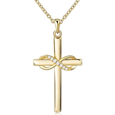goldplated, Infinity, Cross necklace, Cross Pendant