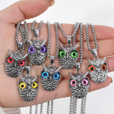 Owl, hip hop jewelry, punk necklace, Jewelry