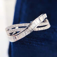Moda, zirconring, 925 silver rings, Anillo de diamantes