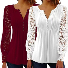 blouse, Plus Size, lanternsleeve, Hollow-out