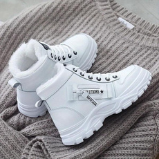 ankle boots, Plush, Fashion, Leather Boots