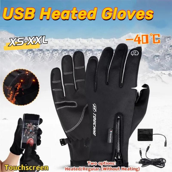 Winter Gloves Men Women Heating Warm Touchscreen Gloves USB Winter Electric  Heated Gloves Hiking Skiing Fishing Cycling Mittens,Heizhandschuhe,Gants  Chauffants