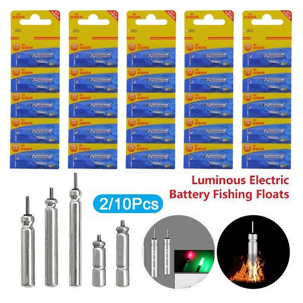 2/10pcs Night Fishing Floats Light Luminous CR322 CR425 CR435 Lithium  Battery Electronic Fishing Float Tools Fresh Water Tackle