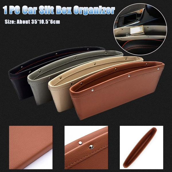 1PC PU Leather Car Seat Slit Gap Storage Organizer Pocket Car Seat