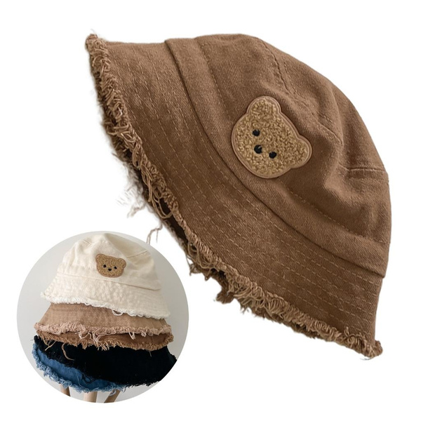 Lovely Bear Design Children Fishing Hat Toddler Fisherman Cap Sunblocks Cap  Comfortable Hat Unique Details for Babies WOP