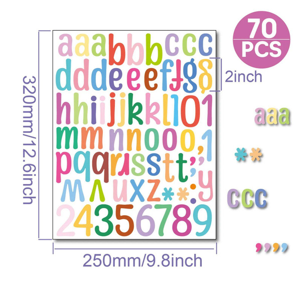 Letter Stickers,Self Adhesive Letters Stick on Vinyl Waterproof Alphabet Stickers,2 Inch ABC and ...