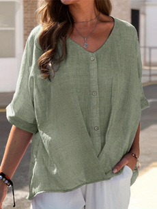 blouse, sleeve v-neck, Plus Size, Sleeve