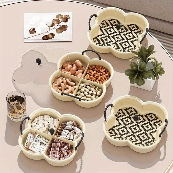 Plastic Snack Tray Nut Candy Storage Box Organizer Boxes Dry Fruit Dish  Organizers Serving Trays Snacks Dishes
