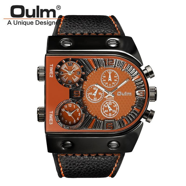 Classic Men's Watch Hight Quality Quartz Watch Multi Time Zone Quartz