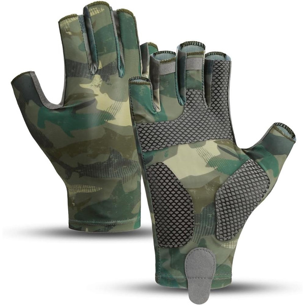 Fishing Gloves UPF50+ Sun Gloves UV Protection Fingerless Fishing Gloves  for Men & Women Fishing Kayaking Rowing Paddling Cycling Hiking