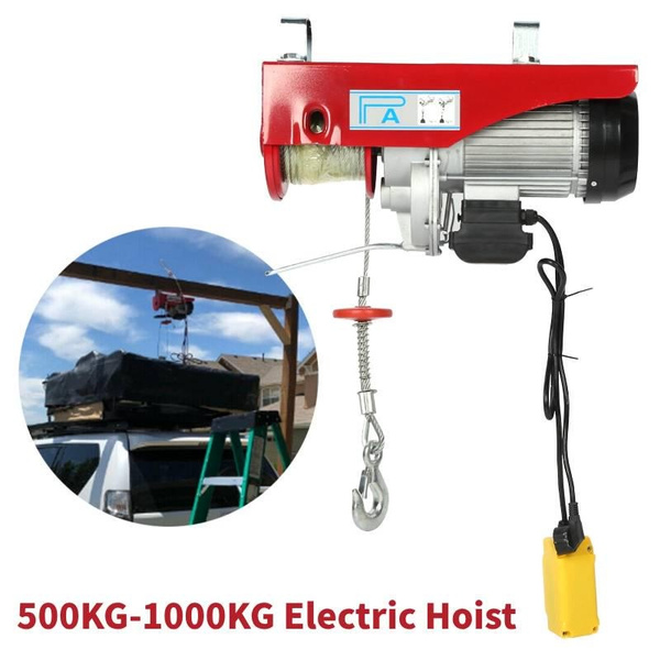 Electric cable winch lifting hoist with 18 meters steel wire rope 500kg