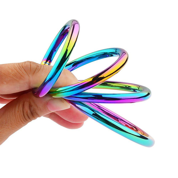 Intimate Rings Metal Metal Rainbow Cock Rings Penis Ring Delay Ejaculation Intimate Toys for ...