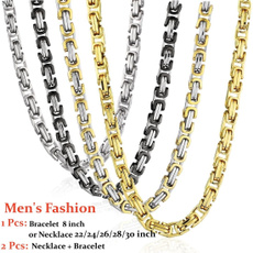 Steel, byzantinechain, mens necklaces, Jewelry