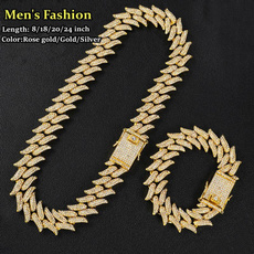 24kgold, Steel, Chain Necklace, Bling