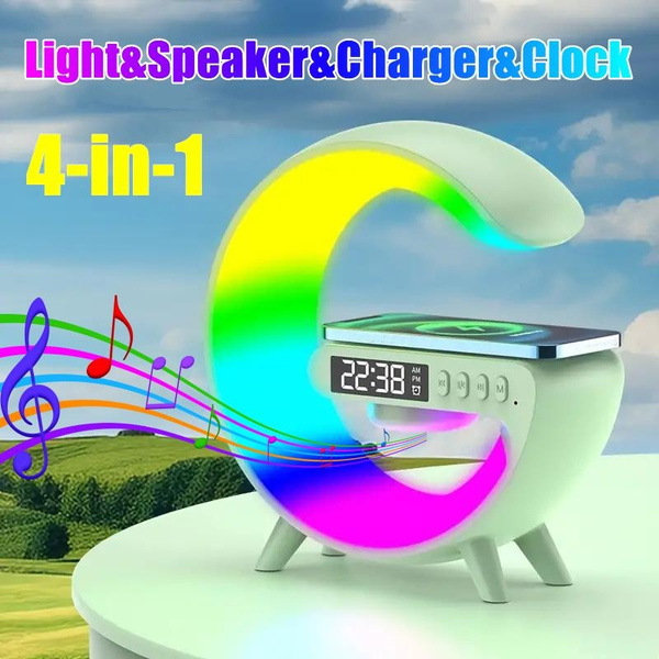 1 Wireless Charger Atmosphere Lamp With Wireless Speaker Led