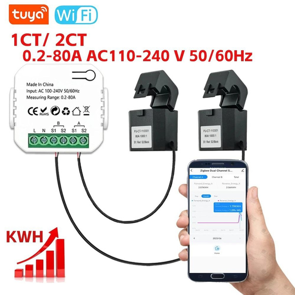 Control Power Monitor Tuya Wifi Intelligent Energy Meter Solar PV System Power Production ...