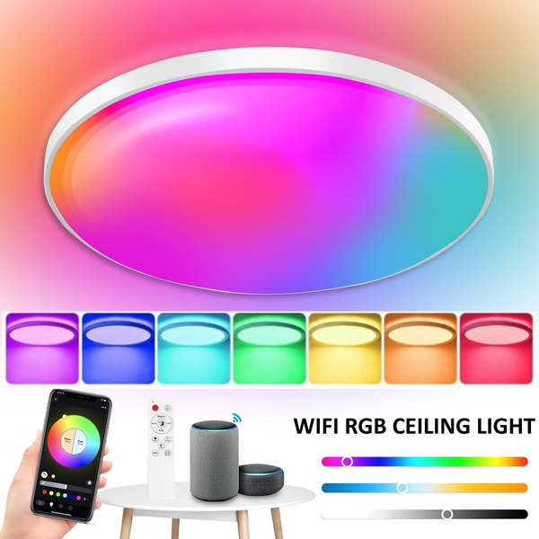 Smart WiFi LED RGB Ceiling Light 85220V Dimmable Ambient Light APP