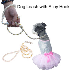dogleashwithalloyhook, Harness, pearls, cutepetleash