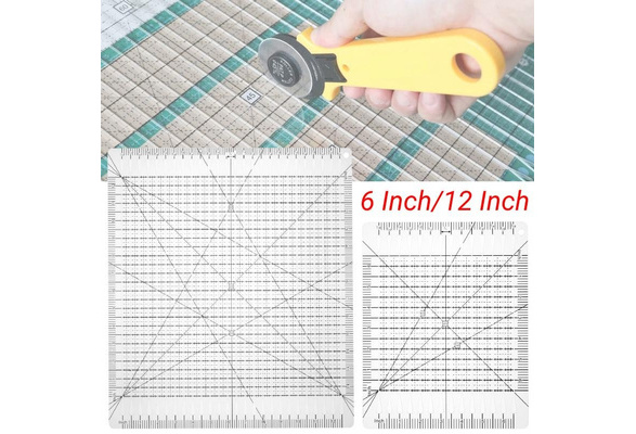 5 in 1 Quilt Cutting Ruler Acrylic Quilting Ruler 6 Inch/12 Inch Slotted  Stripology Rulers for Quilting and Sewing Quilt Strip Rulers for Fabric  Quilting Cutting and Sewing