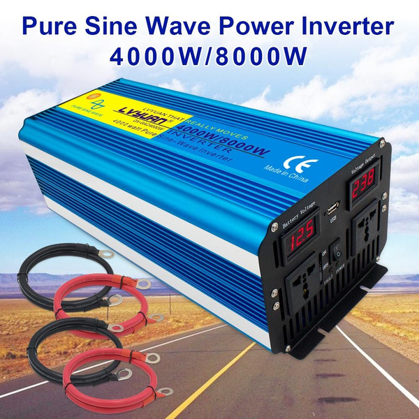 DC 12V/24V/48V to 220V 4000W/8000W Wireless Remote Power Inverter ...