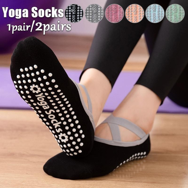 Women Yoga Socks Non-Slip Grips Pilates Pure Barre Ballet Dance Barefoot  Workout