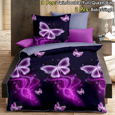 butterfly, Decor, purple, Bedding
