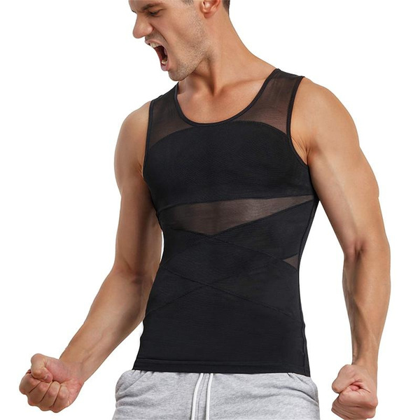 Men Slimming Body Shaper Tummy Control Vest Tank Top Underwear