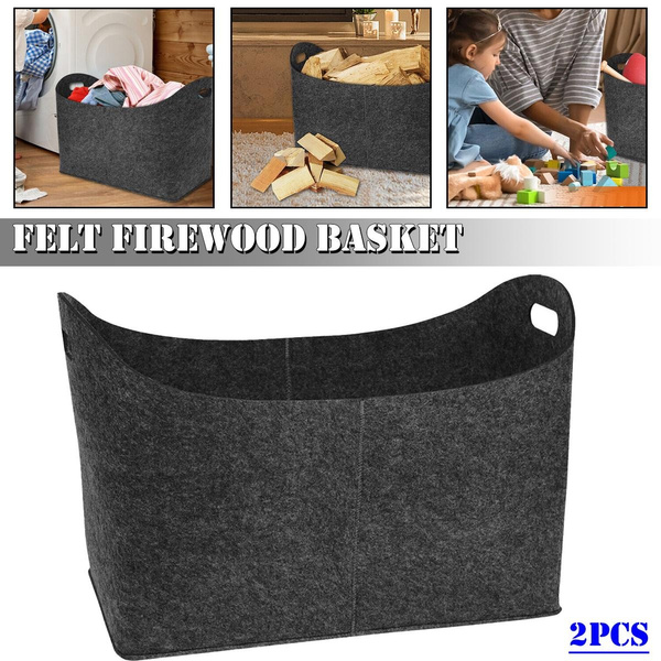 2pcs 55cm Firewood Basket Firewood Transportation Bag Felt Bag