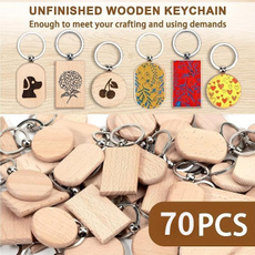 roundrectanglewoodenkeychain, Key Chain, diypendant, Gifts