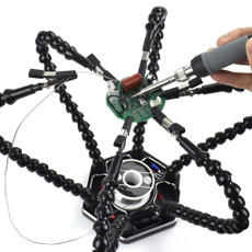 6solderingaidvisealuminumbase, integratedsolderholder, 6flexiblegooseneckarm, Aluminum