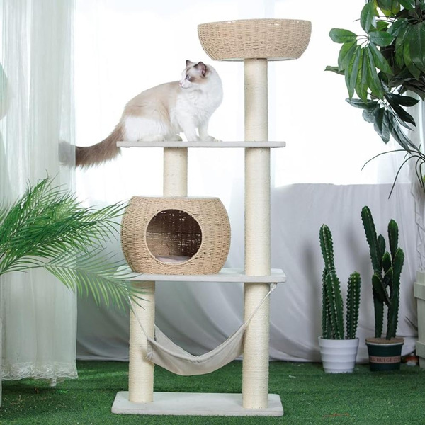 Tall cat hotsell tree with hammock