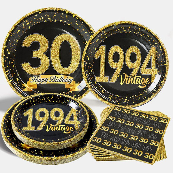 Retro disposable paper plates, napkins & party decor like this was