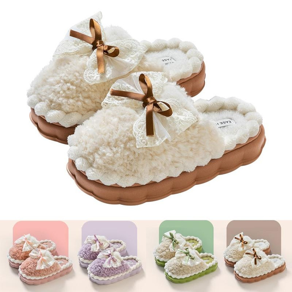 Indoor Slippers Home Floor Shoes Winter Sandals Warm Flip Flops | eBay