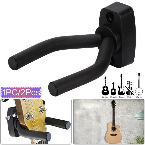 QUIK LOK - GS/403 Support Mural Série GS, Support Mural Pour Guitare Avec Fourche Incurvée, Construction Solide En Acier, Supports Recouverts De Caoutchouc Doux, Couleur Noire
