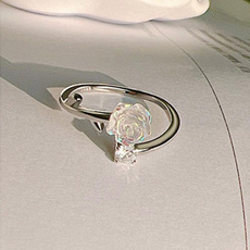 silverroseflowerring, Fashion, silvercamelliaflowerring, Engagement Ring