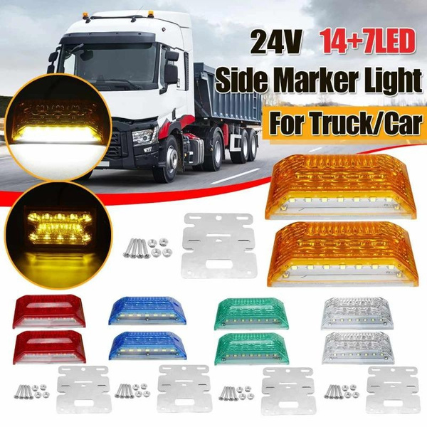 24V LED Side Marker Truck Trailer Clearance Lights Tractor Turn Signal