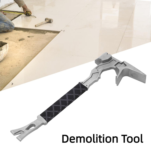 Multi Function Demolition Tool Hammer Nail Puller Chisel Pry Bar Manganese Steel For Construction Assembly Black Silver