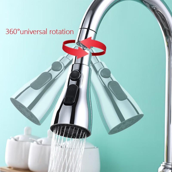 1pc 3 Modes Kitchen Faucet Spray Head Water Saving 360° Swivel Ball