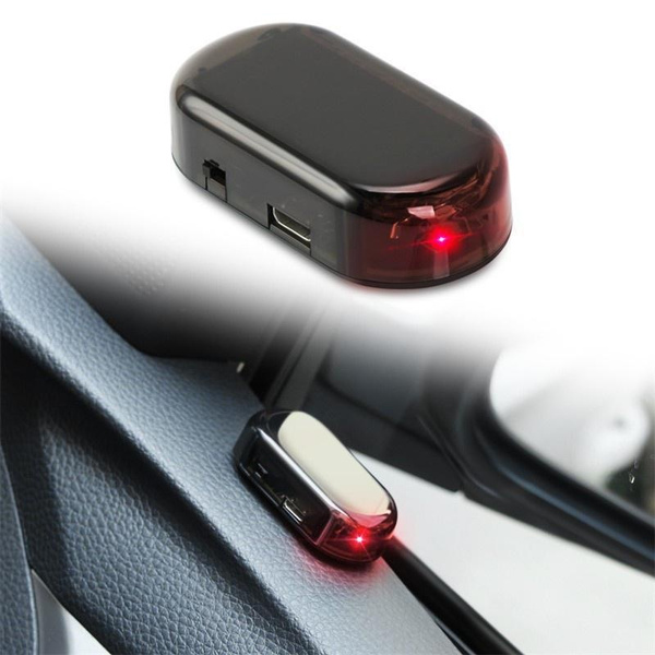 Solar Powered Fake Car Alarm LED Warning Light, Anti-Theft Flashing Strobe (Blue/Red), 1-4 Pack Available