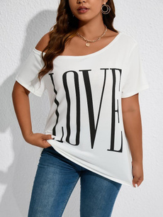 Plus Size, Love, Shirt, Tops