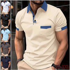 men's dress shirt, Plus Size, Polo Shirts, lapelpoloshirt