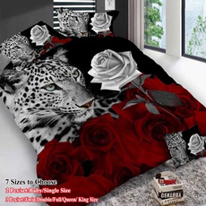 Leopard, printed, quiltcover, rosebedset