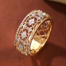 Cubic Zirconia, Ull, Women Ring, gold