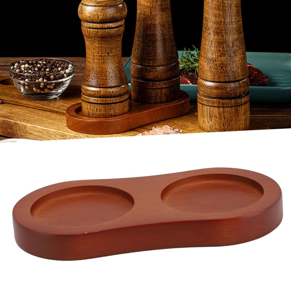 Pepper Salt Mill Tray, Easy To Use Wooden Mill Tray for Placing Various