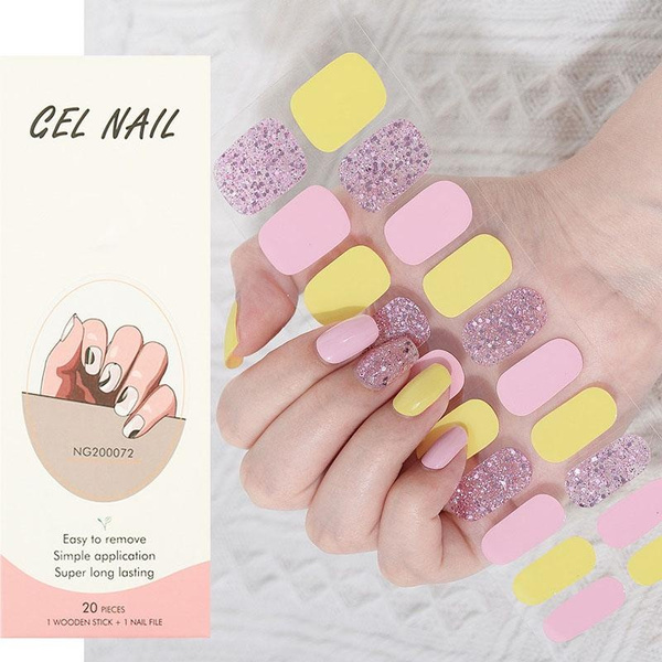 1PC(including 20 Small Stickers) Plain Color Jump Color Bake Free Gel