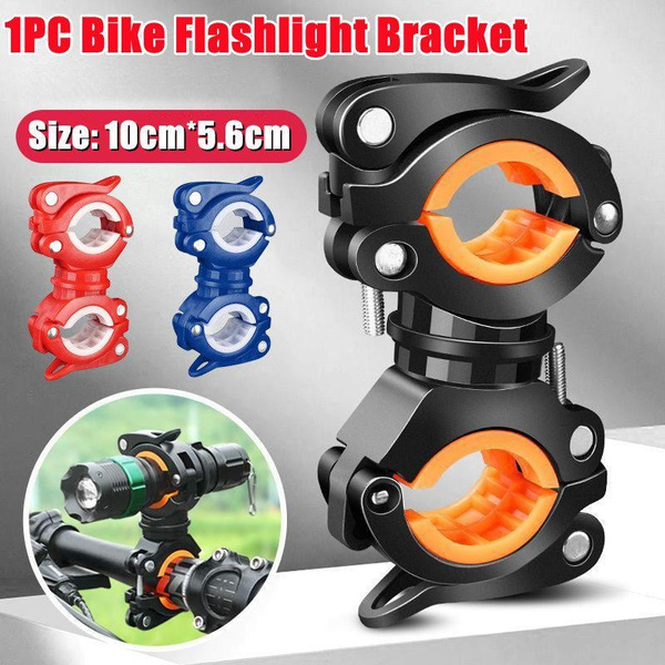 Bike Flashlight Mount 360 Degree Bike Flashlight Holder - Adjustable Rubber Mount For Bicycle Handlebar Bicycle Light Clamp