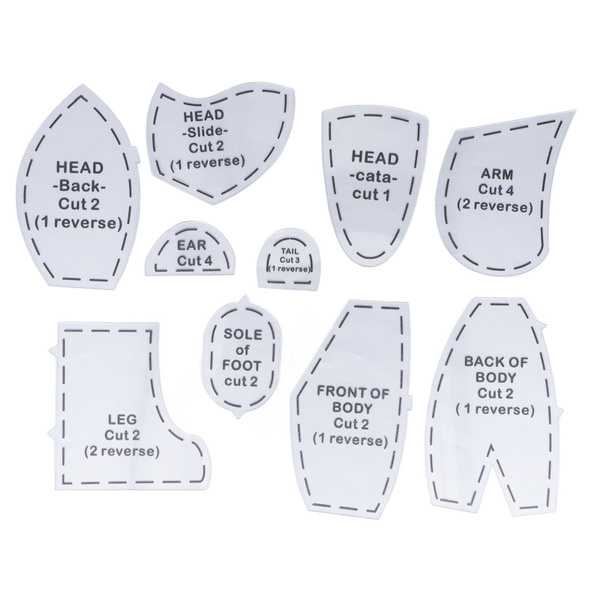 Teddy Bear Sewing Pattern, Accurate Bear Sewing Pattern Set 10 Pieces ...