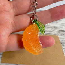 cute, Key Chain, Chain, tangerine