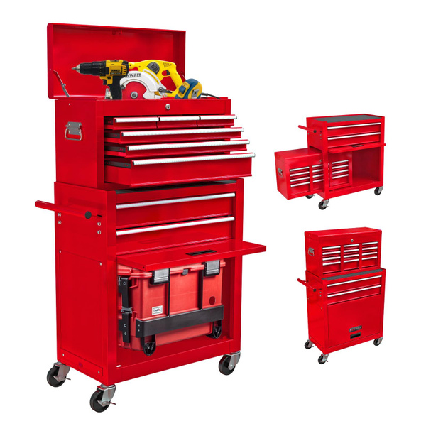 Rolling Tool Box, 8Drawer Tool Chest with Wheels, Heavy Duty Tool